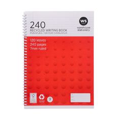 WS Spiral Writing Book 240 Page A4 Wiro Red