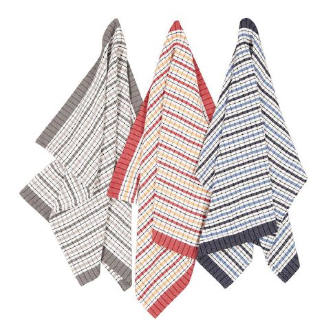 Living & Co Tea Towel Set 3 Pack Multi-Coloured 50cm x 70cm