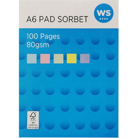 WS Paper Pad Sorbet A6 80gsm