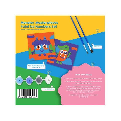 Krinkles Kraft Monster Masterpieces Paint by Numbers Set