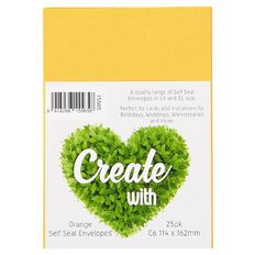 Create With C6 Envelopes Orange 25 Pack