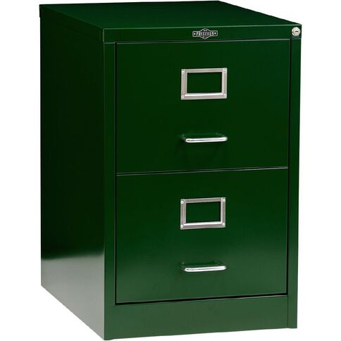 Precision Vintage 2 Drawer Filing Cabinet Gloss Green Mid