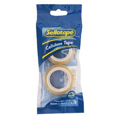 Sellotape Cellulose Tape 15mm x 10m 2 Pack Clear