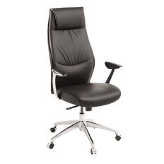 Domain Highback Leather Executive Chair Black