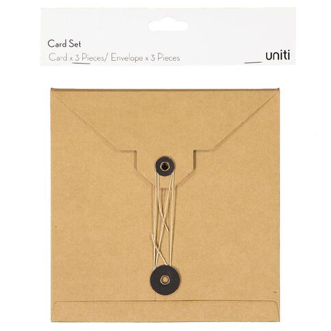 Uniti Cards & Envelopes Pocket Kraft 3 Pack