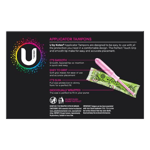 U By Kotex Applicator Super Tampons 16s