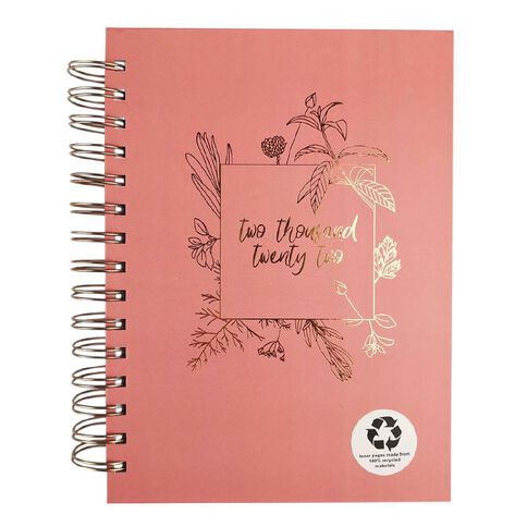 Diary 2022 Day To Plan Floral Pink A5