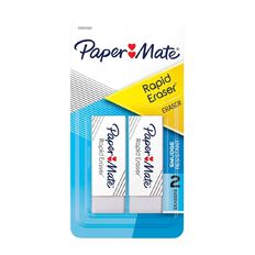 Paper Mate PVC Free Eraser 2 Pack White 2 Pack