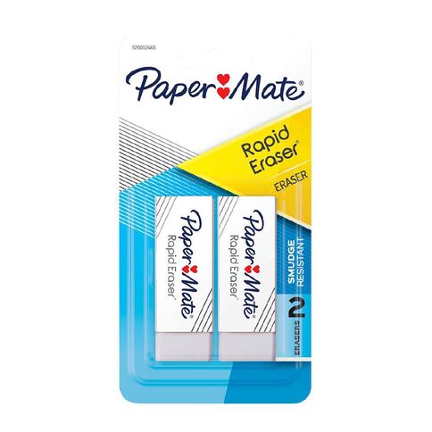Paper Mate PVC Free Eraser 2 Pack White 2 Pack