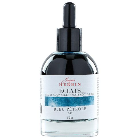 Jacques Herbin Eclats Watercolour Ink 445 Petrol Blue 50ml