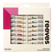 Reeves Paint Set Gouache 18 Pack Multi-Coloured