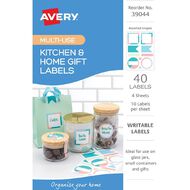 Avery Write-on Kitchen/Home Organisation Assorted Shapes Label Pastel