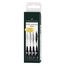 Faber-Castell Pitt Artist Pens Thin Black 4 Pack