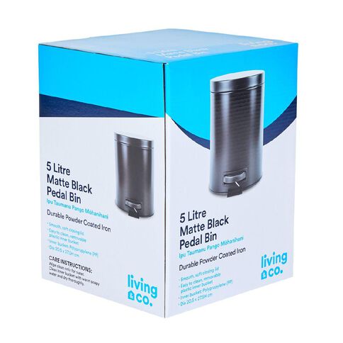 Living & Co Pedal Bin Black 5L