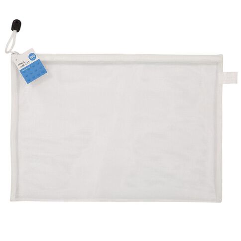 WS Flat Mesh Pencil Case White