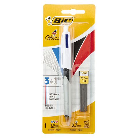 Bic 4 Colour 3+1 Ballpoint Pen Pencil Multi-Coloured