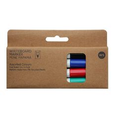 WS Whiteboard Marker 4 Pack Fine Assorted 4 Pack