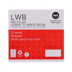 WS Exercise Book Learn to Write 7mm Ruled 32 Leaf Red