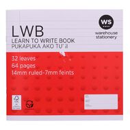 WS Exercise Book Learn to Write 7mm Ruled 32 Leaf Red