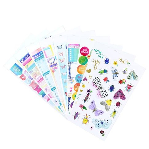 Watercolour Mini Sticker Book 18 Sheets Floral
