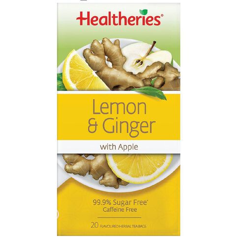 Healtheries Lemon & Ginger Tea 20 Pack Yellow Mid