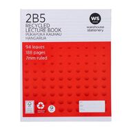 WS Lecture Book 2B5 7mm Ruled Hardcover 94 Leaf Red Mid