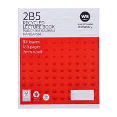 WS Lecture Book 2B5 7mm Ruled Hardcover 94 Leaf Red Mid