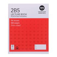 WS Lecture Book 2B5 7mm Ruled Hardcover 94 Leaf Red Mid