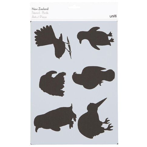 Uniti New Zealand Stencil A4 Birds
