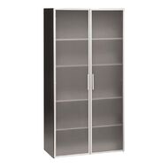 Jasper J Emerge Glass Doors Storage Cupboard 1800 White/Ironstone