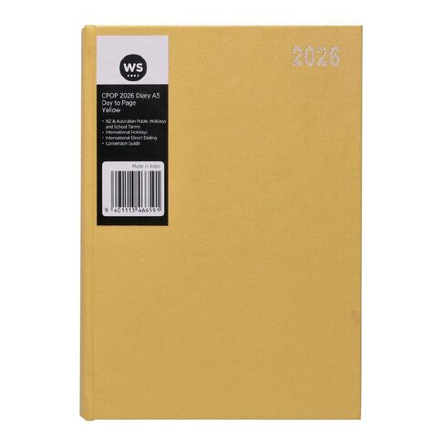 WS Colour Pop 2026 Diary A5 Day To Page Yellow