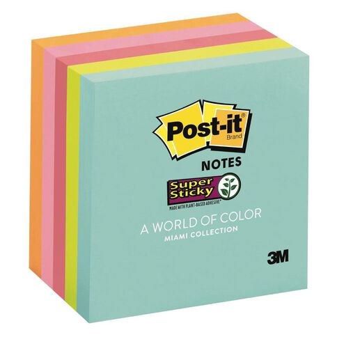 Post-It Super Sticky Notes Miami Collection 5 Pack Multi-Coloured