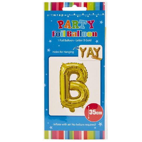 Artwrap Foil Balloon B Gold 35cm