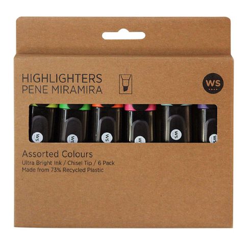 WS Highlighter 6 pack Assorted 6 Pack