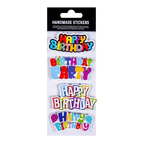 3D Glitter Embellishment Birthday Party 4pc Little Birdie