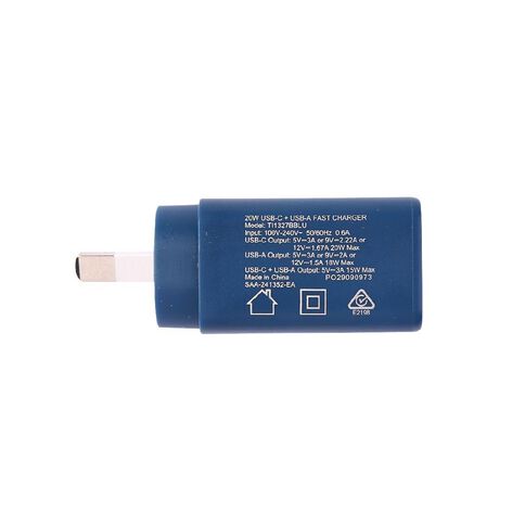 Lifestyles 20W USB-C Wall Charger Blue