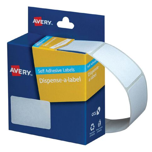 Avery Dispenser Rectangle Handwritable 220 Labels White 49mm x 35mm