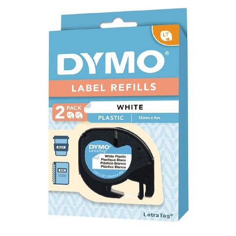 Dymo Letratag Plastic Labels White 2 Pack