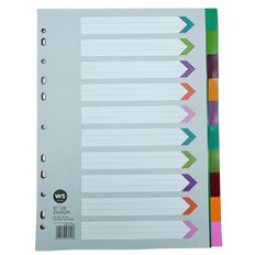 WS 10 Tab Dividers Plastic Assorted