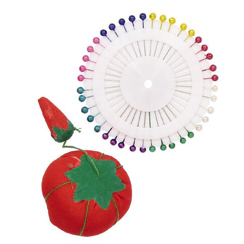 Uniti Pearlized Pins and Pin Cushion Multi-Coloured 40 Pack