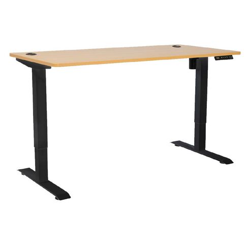 Jasper J Emerge Single Motor HA Desk 1500x750 Beech Top Black Base