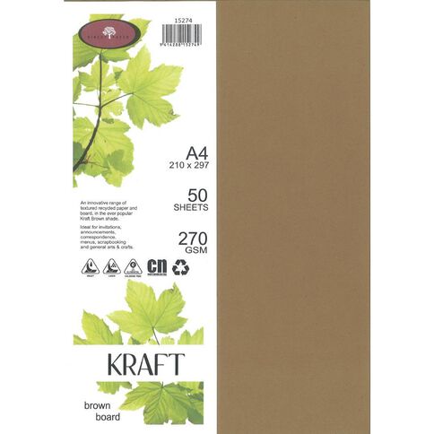 Direct Paper Enviro Board 270gsm Kraft A4 50 Pack