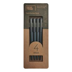 Desk Tribe Pen Wheatstraw 4 Pack Black Black 4 Pack