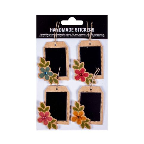 Chalk Tags With Printed Embellishment 4Pc