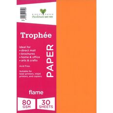 Trophee Paper 80gsm 30 Pack Flame Red A4