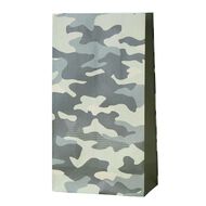Party Inc Camo Paper Loot Bags with Seals 12cm x 22cm 8 Pack