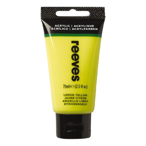 Reeves Fine Acrylic Paint Lemon Yellow 75ml
