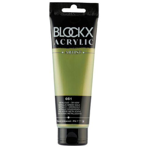 BLOCKX Acrylic Tube Metallic Green Gold 120ml