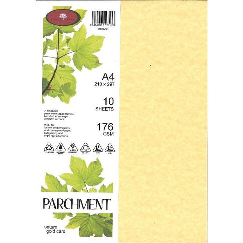 Direct Paper Parchment Card 176gsm Saturn A4 10 Pack