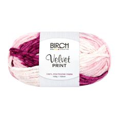 Birch Velvet Yarn 100% Polyester 100G Print Wine Mix